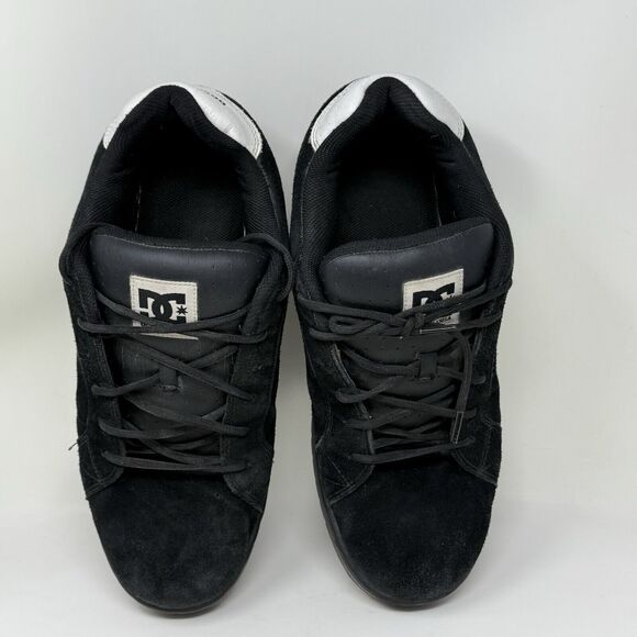 DC Court Model Skate Shoes Mens 13 Black Suede Skateboarding Grunge Fat Tongue - Picture 9 of 16